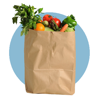  image of a grovery bag full of food